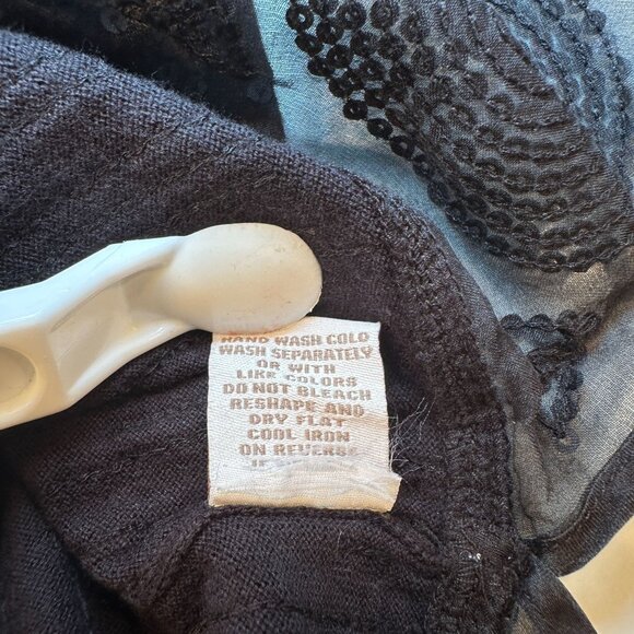 Adrienne Vittadini Collection Tunic Blouse Womens Sheer Sequin Top Long Sleeve - Picture 10 of 16